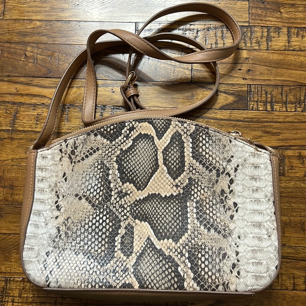 Anne Klein snakeskin pattern crossbody purse